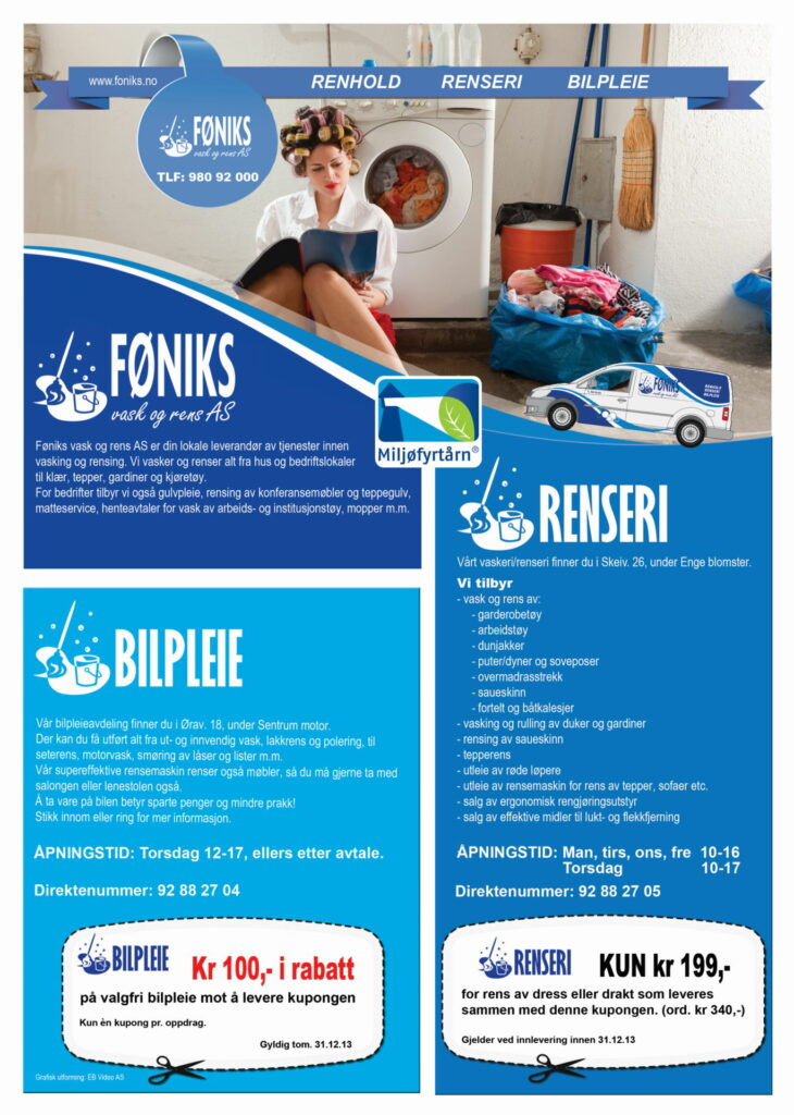 Flyer for tilbud hos Føniks Bilpleie