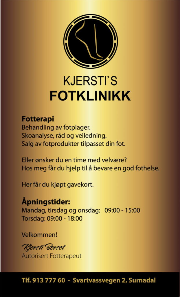 Flyer Kjersti’s Fotklinikk