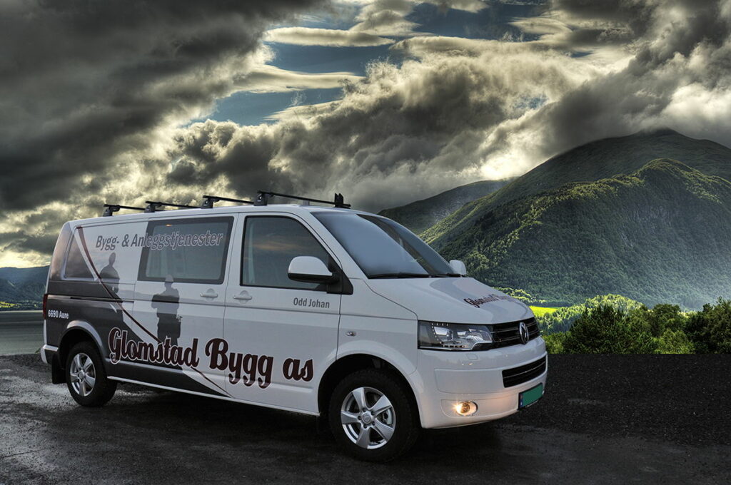 Foliert VW Transporter for Glomstad Bygg AS